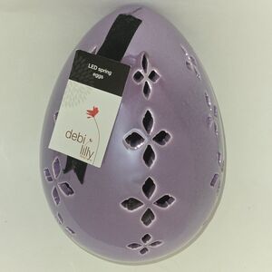 Debi Lilly Ceramic LED 6.5" H Spring Egg - Purple